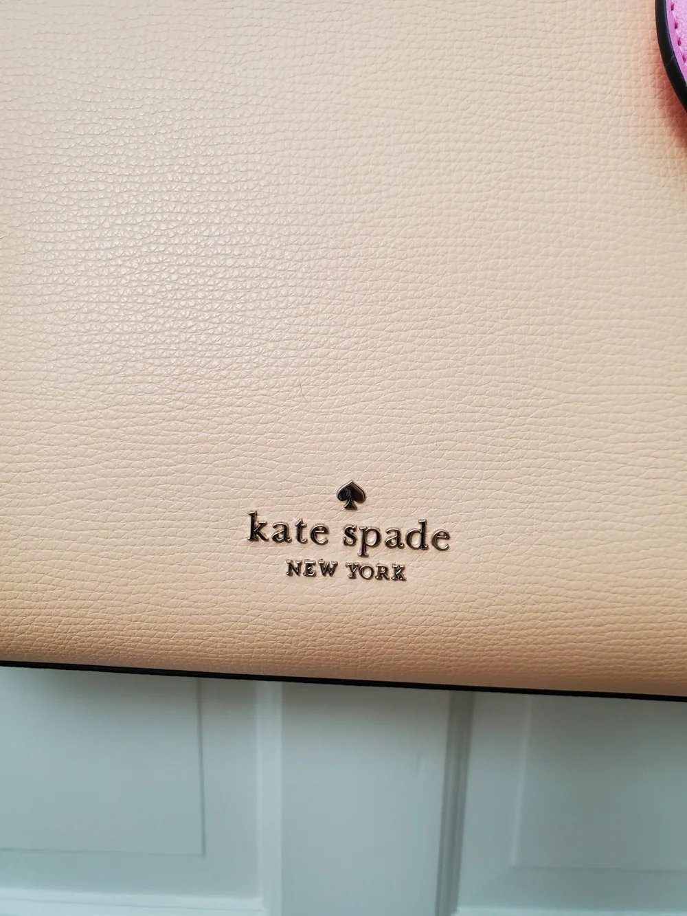 kate spade Tessa Leather Tote Bag w/Flamingo Charm. Crisp Peach. NWT. Msrp: $429